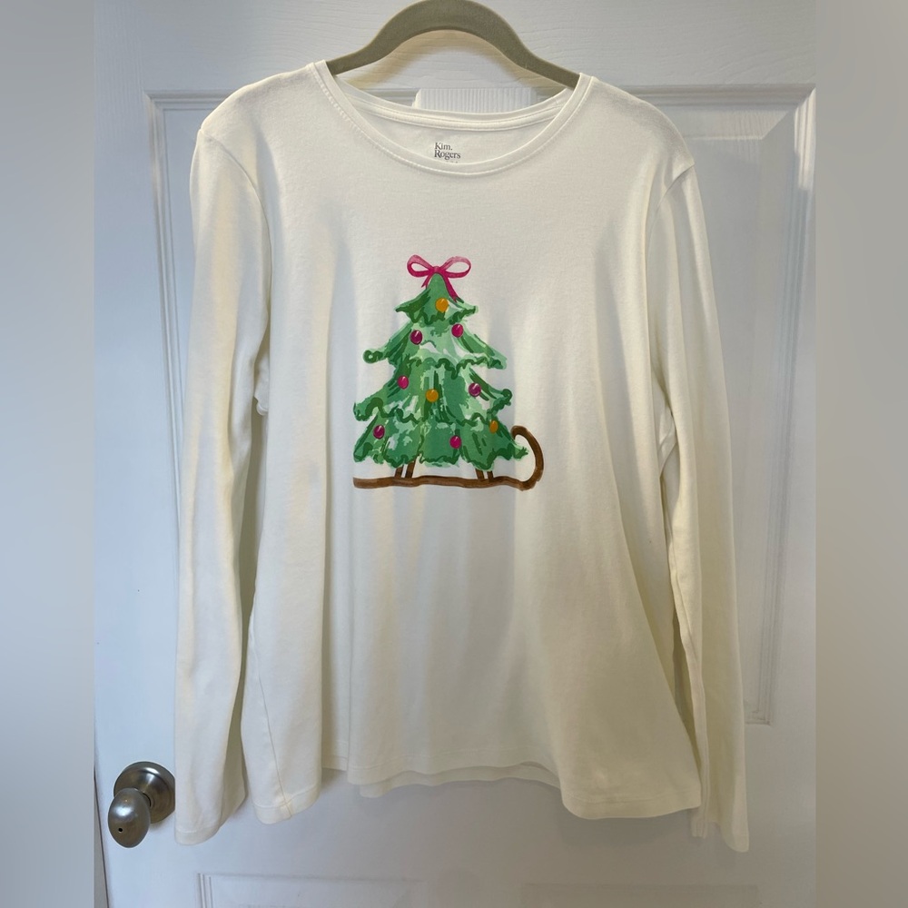 Kim Rogers Cream Christmas LS Shirt